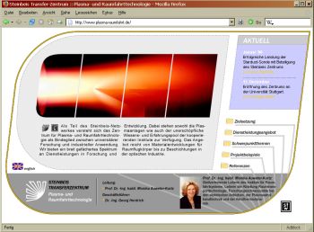 Homepage des Steinbeis-Transferzentrums Plasma- und Raumfahrttechnologie von Monika Auweter-Kurtz